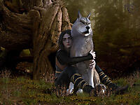 Ария и лютоволк Нимерия